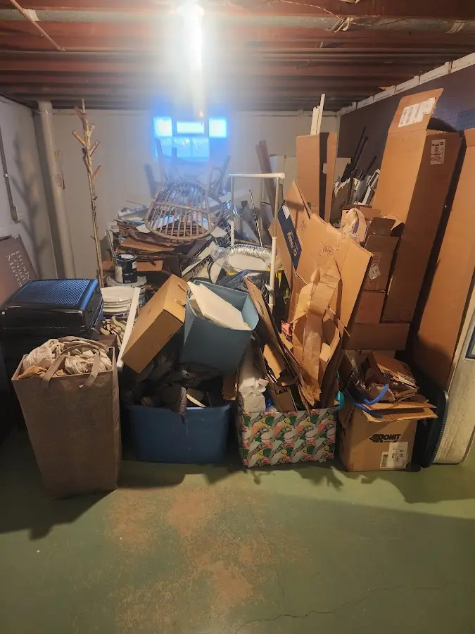 Roll-off dumpster container at job site for 2 Yard Dumpster Rental in La Grange